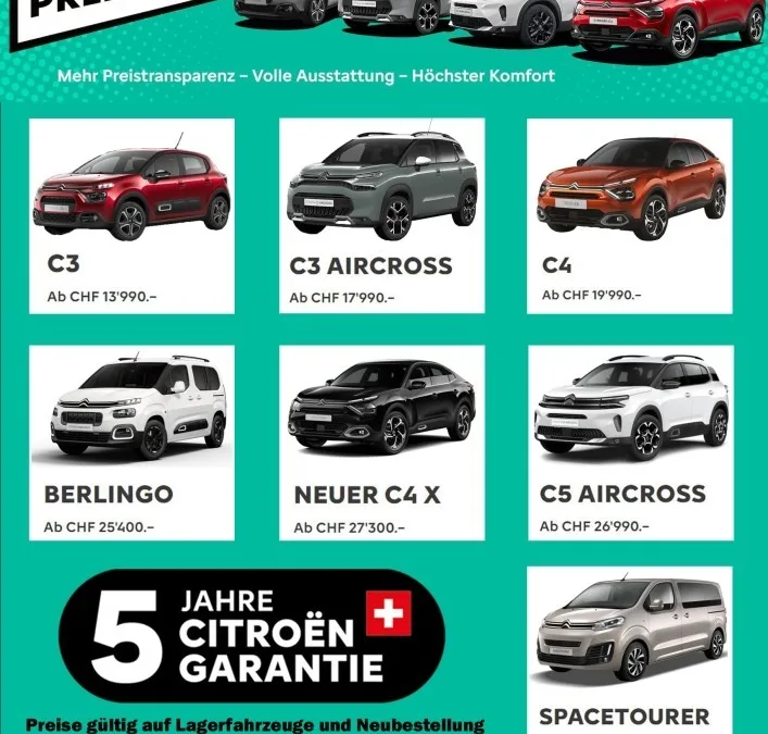 Citroën senkt die Preise, jetzt zuschlagen inkl. 5 Jahre Garantie
