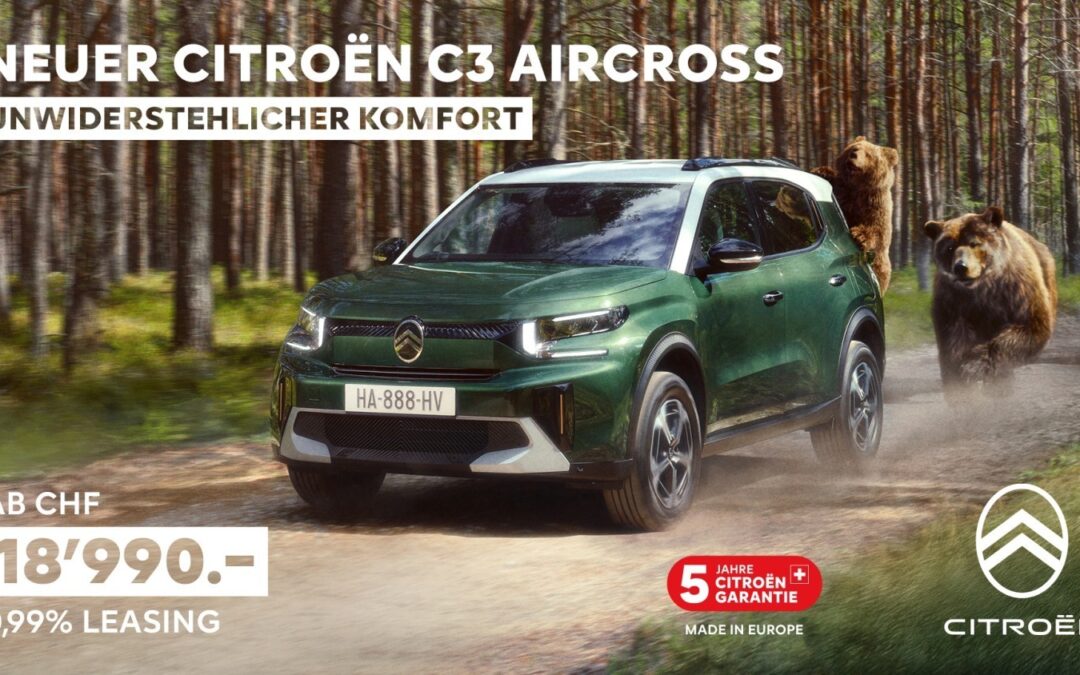 Der neue Citroen C3 Aircross das preiswerte Platzwunder ist endlich eingetroffen, bereits ab 18’990.-